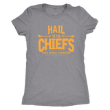 Hail to the Chiefs Mens and Womens Triblend Shirt - Yellow Lettering