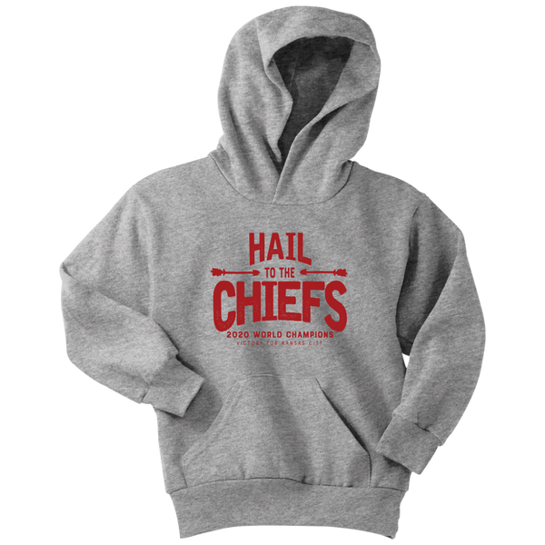 Hail to the Chiefs Adult and Youth Hoodie - Red Lettering