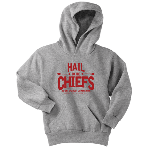 Hail to the Chiefs Adult and Youth Hoodie - Red Lettering