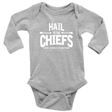 Hail to the Chiefs Long Sleeve Baby Bodysuit - White Lettering