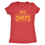 Hail to the Chiefs Mens and Womens Triblend Shirt - Yellow Lettering