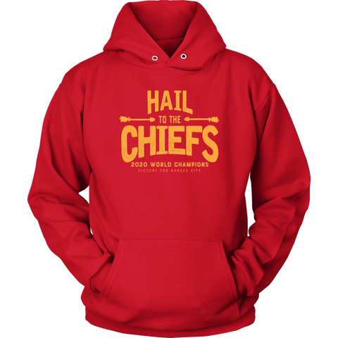 Hail to the Chiefs Adult and Youth Hoodie - Yellow Lettering