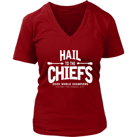 Hail to the Chiefs Womens V-Neck - White Lettering
